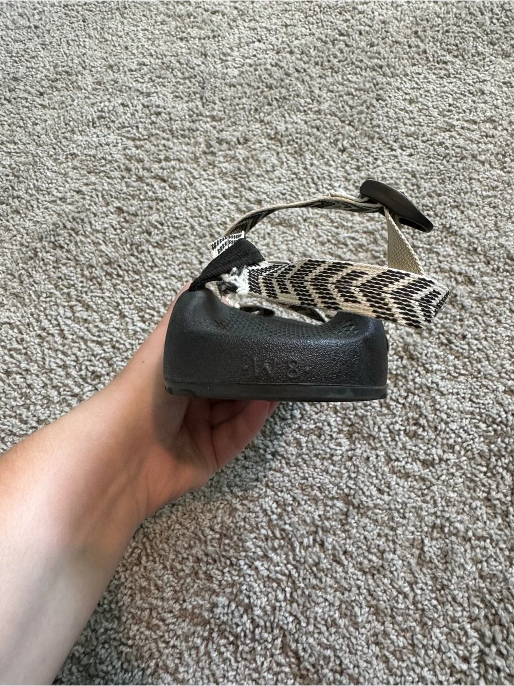 Chaco Z2 Women's Black Sandals with Adjustable Chevron Straps and Toe Loop